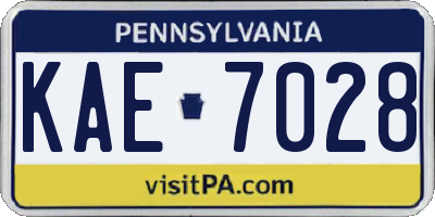 PA license plate KAE7028