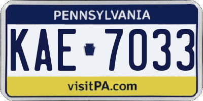 PA license plate KAE7033