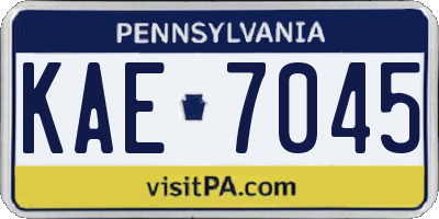 PA license plate KAE7045
