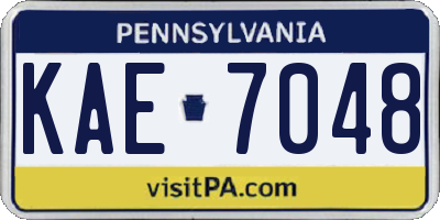 PA license plate KAE7048