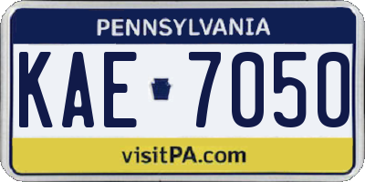 PA license plate KAE7050