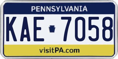 PA license plate KAE7058