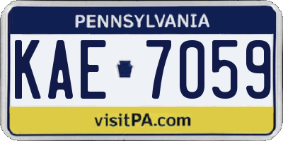 PA license plate KAE7059