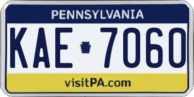 PA license plate KAE7060