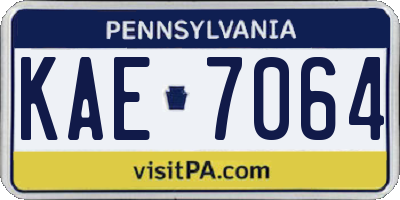PA license plate KAE7064