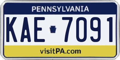 PA license plate KAE7091
