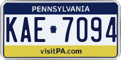 PA license plate KAE7094