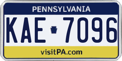 PA license plate KAE7096