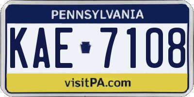 PA license plate KAE7108