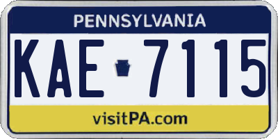 PA license plate KAE7115