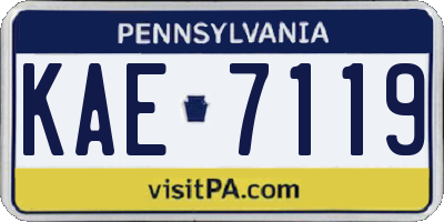 PA license plate KAE7119