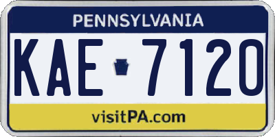 PA license plate KAE7120