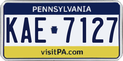 PA license plate KAE7127
