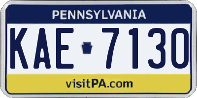 PA license plate KAE7130