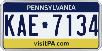 PA license plate KAE7134