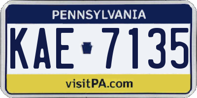 PA license plate KAE7135