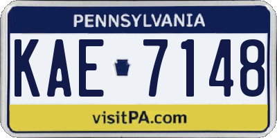 PA license plate KAE7148