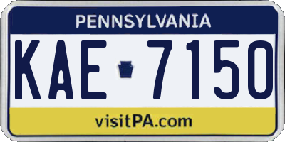 PA license plate KAE7150