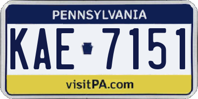 PA license plate KAE7151