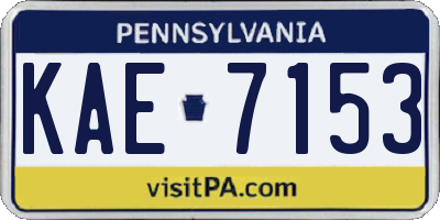 PA license plate KAE7153