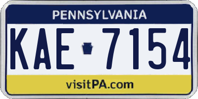 PA license plate KAE7154