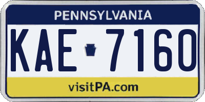 PA license plate KAE7160