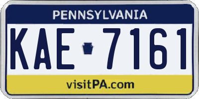 PA license plate KAE7161