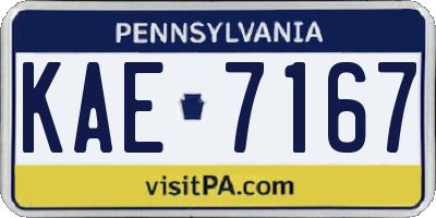 PA license plate KAE7167