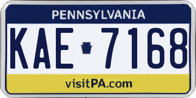PA license plate KAE7168