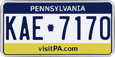 PA license plate KAE7170
