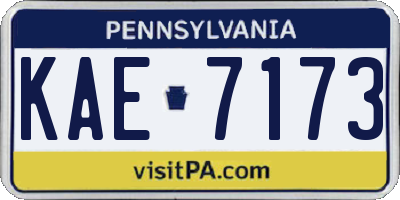 PA license plate KAE7173