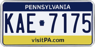 PA license plate KAE7175