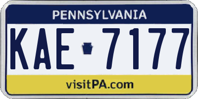 PA license plate KAE7177