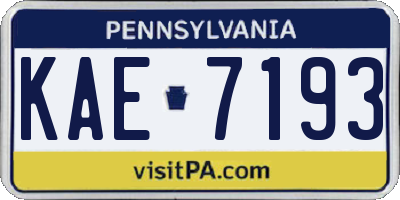 PA license plate KAE7193