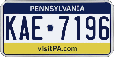 PA license plate KAE7196