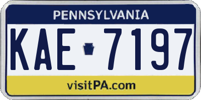PA license plate KAE7197