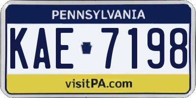 PA license plate KAE7198