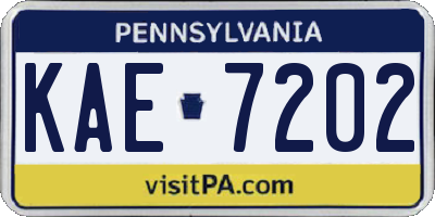 PA license plate KAE7202