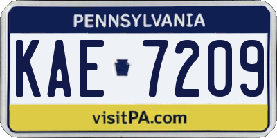PA license plate KAE7209