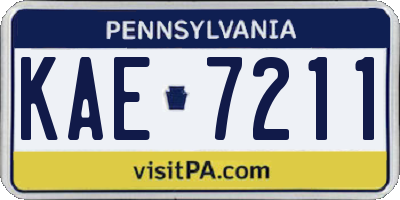 PA license plate KAE7211