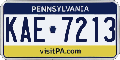 PA license plate KAE7213