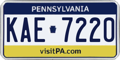 PA license plate KAE7220