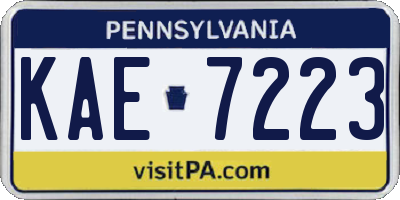 PA license plate KAE7223