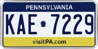 PA license plate KAE7229