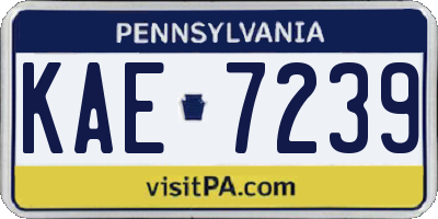 PA license plate KAE7239
