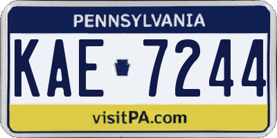 PA license plate KAE7244