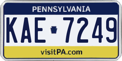 PA license plate KAE7249