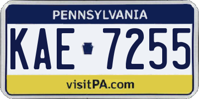 PA license plate KAE7255