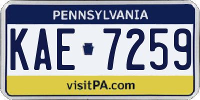 PA license plate KAE7259