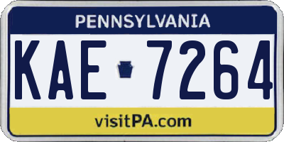 PA license plate KAE7264